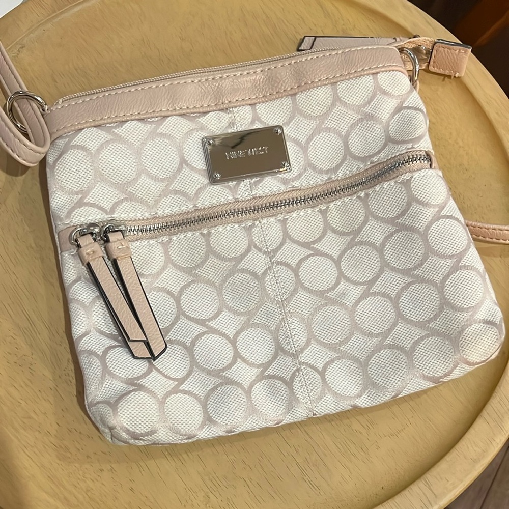 Nine West Cream Crossbody Bag with Geometric Design